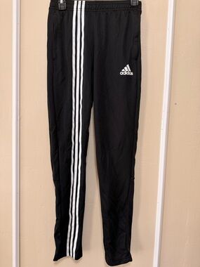 adidas Black Jogger Pants with White Side Stripes